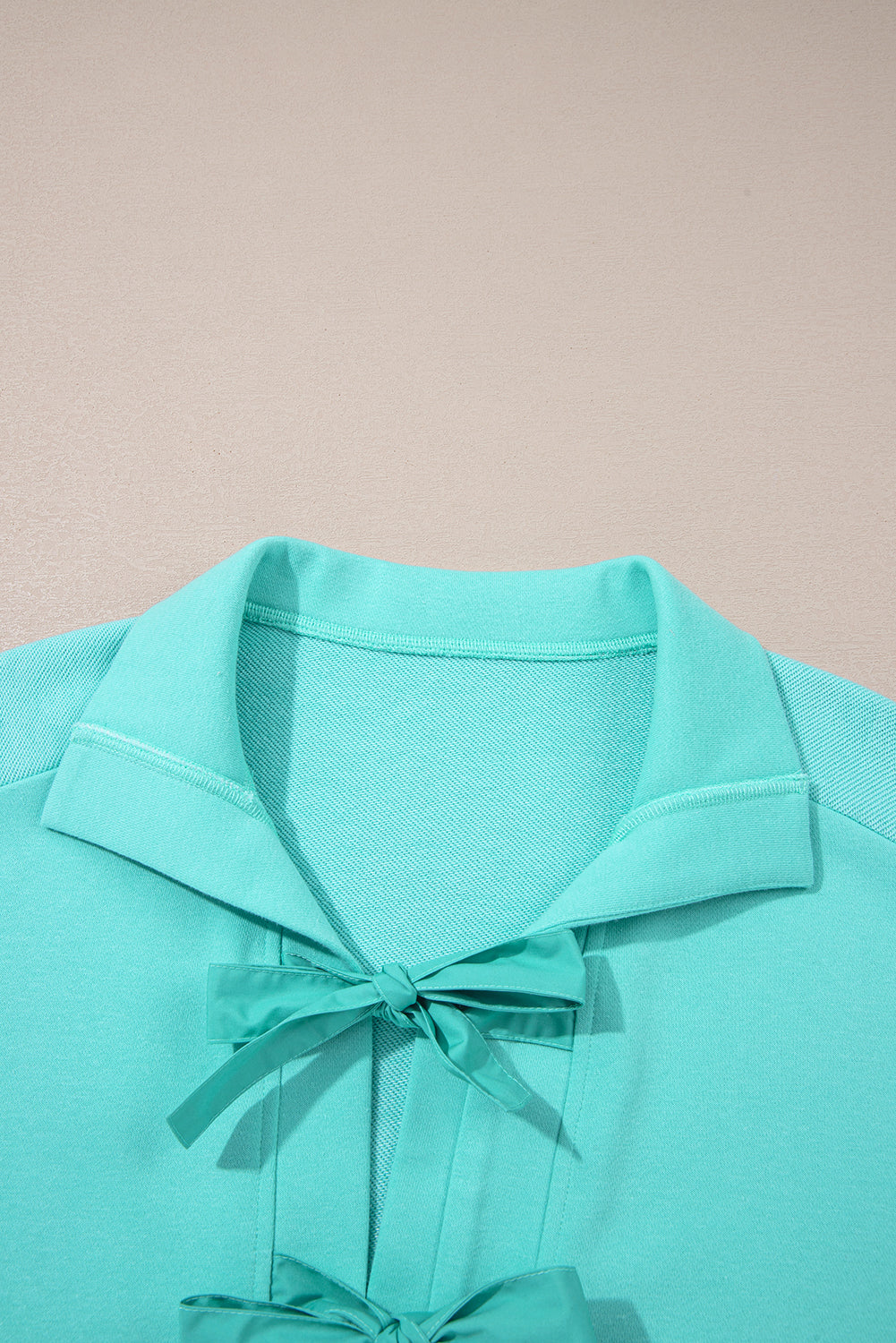 Bow Front Bracelet Sleeve Collared Pocketed Mini Dress