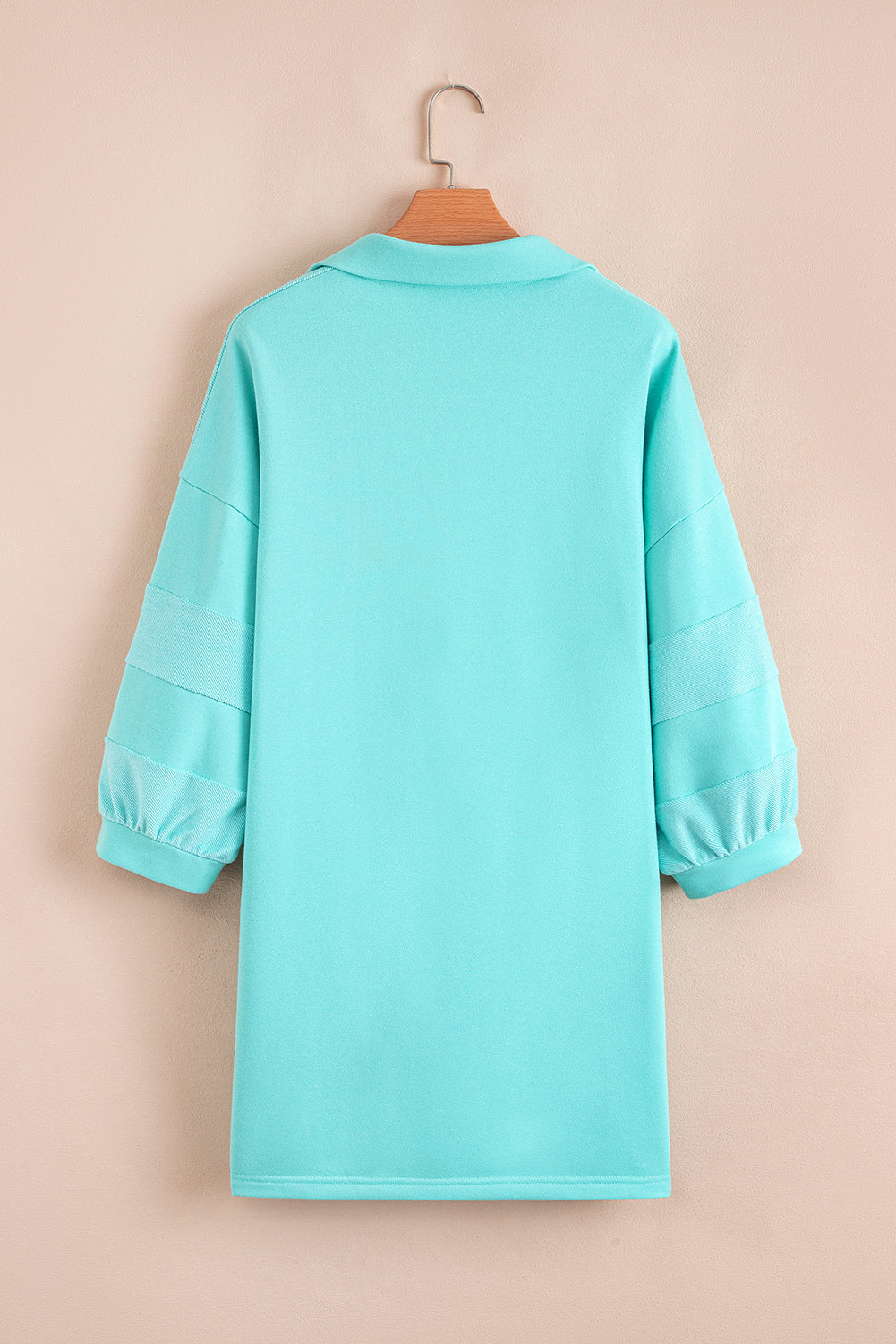 Bow Front Bracelet Sleeve Collared Pocketed Mini Dress