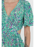 Abstract Print Open-Back Dress