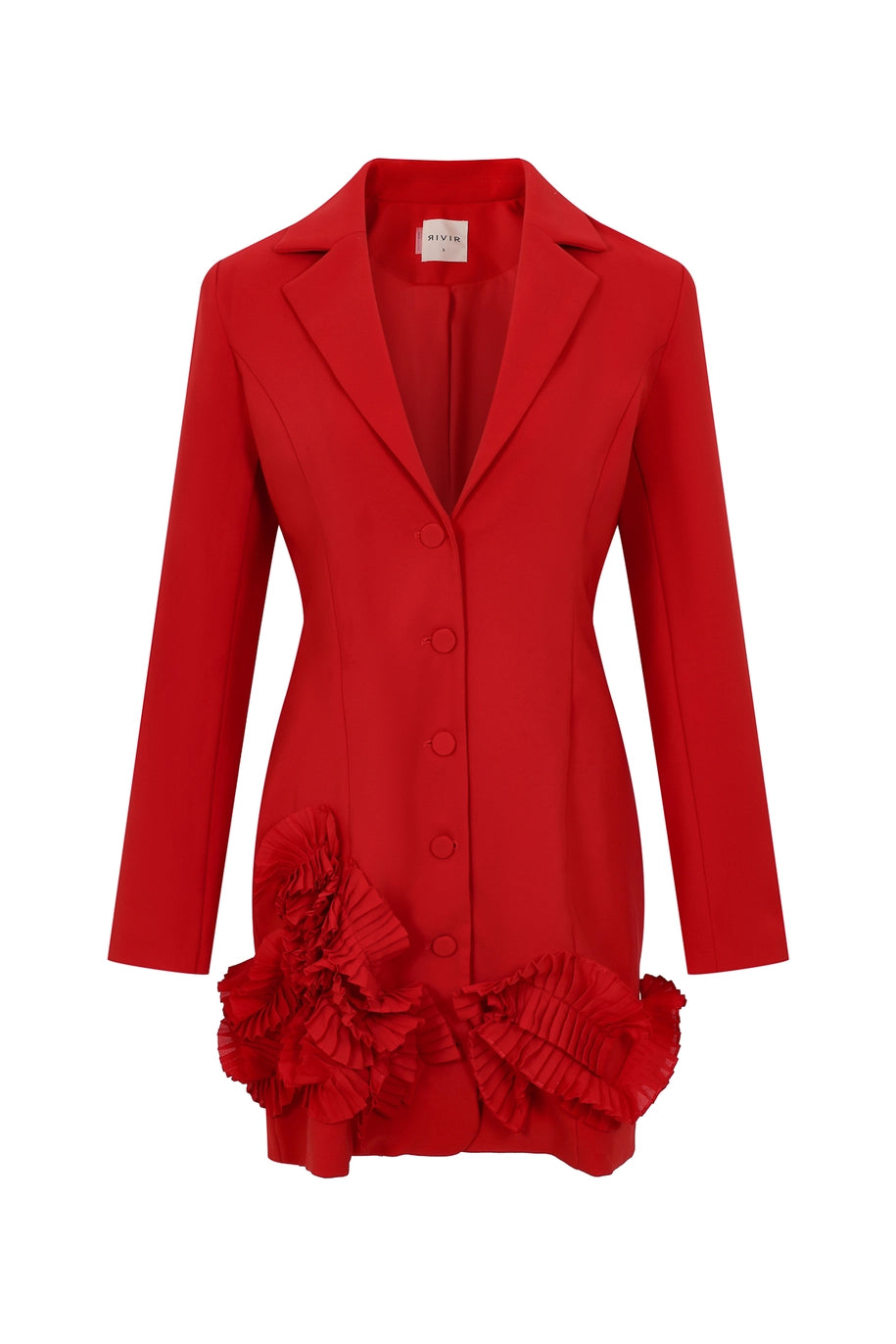 Blazer Dress with Ruffle Trim