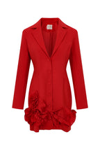 Blazer Dress with Ruffle Trim