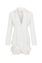 Blazer Dress with Ruffle Trim