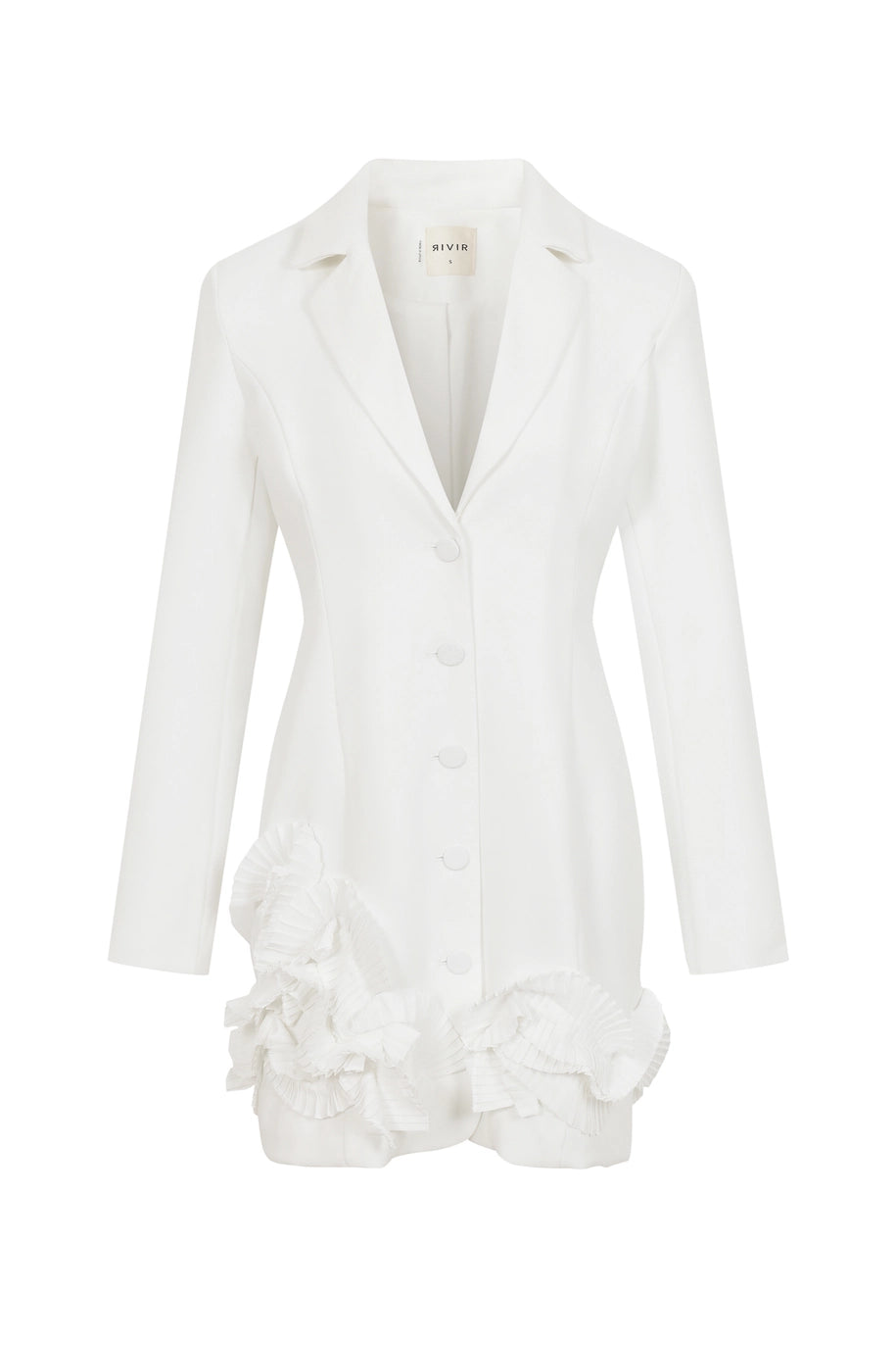 Blazer Dress with Ruffle Trim