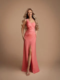Fluid Asymmetric Long Dress with Elegant Slit