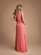 Fluid Asymmetric Long Dress with Elegant Slit