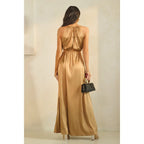 Front Cutout with Tie Maxi Slit Dress