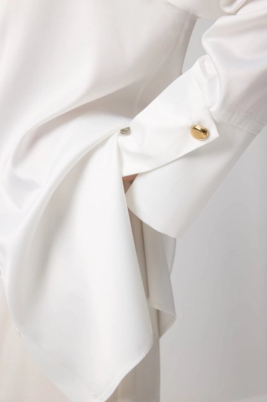 Oversized Satin Shirt with Statement Wide Cuffs