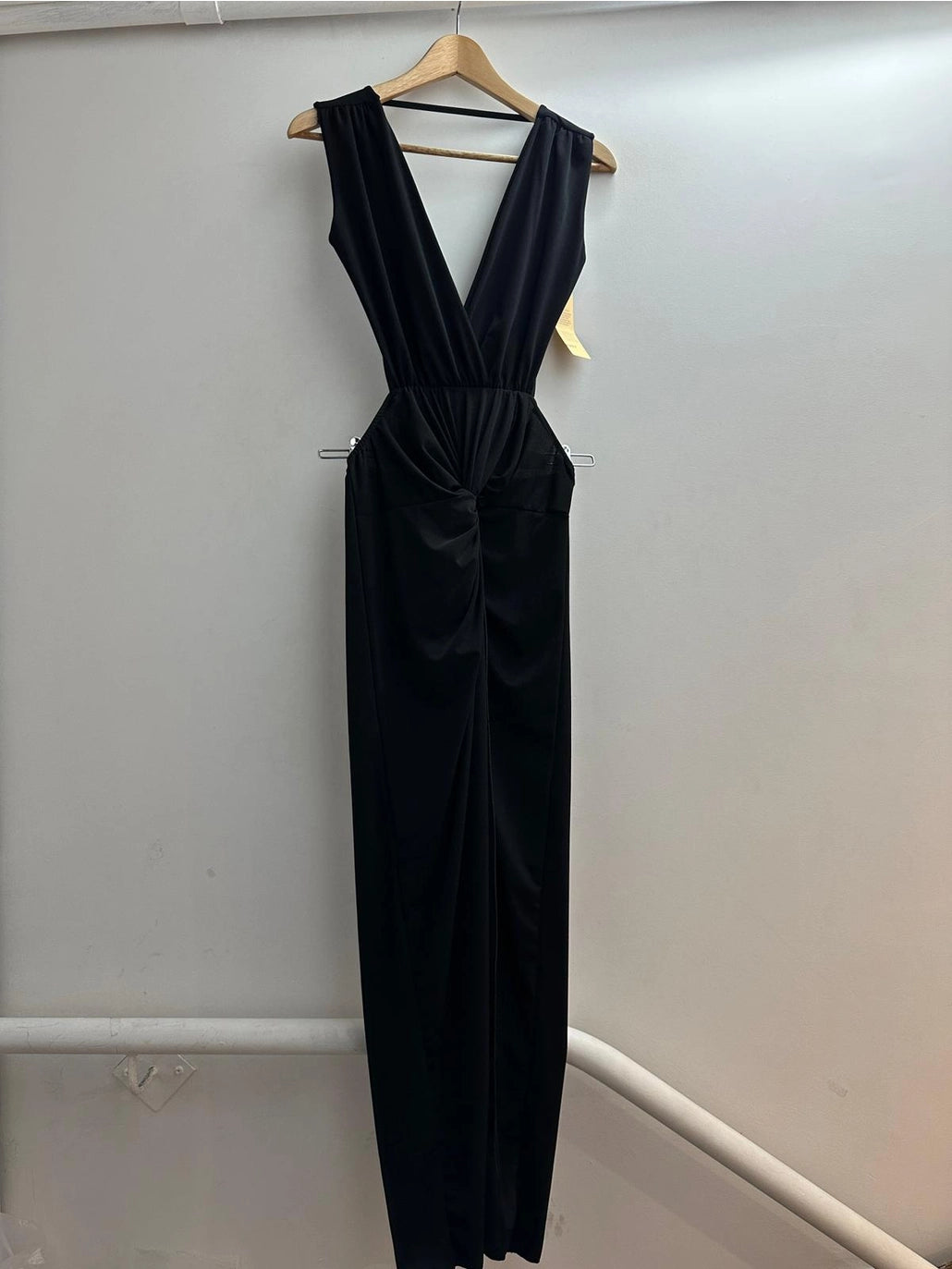 Open Back Plain Evening Dress | One Size