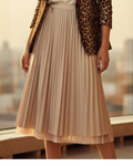 A-Line Pleated Midi Skirt