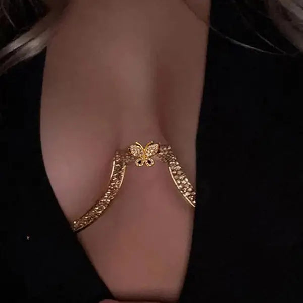 Rhinestone Butterfly Shaped Body Chain