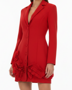 Ruffle Trim Blazer Dress