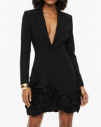 Ruffle Trim Blazer Dress