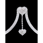 Statement Rhinestone Heart Shape Body Chain