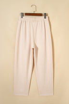 Jet Stream Embroidered Patched Pockets Drawstring Pants