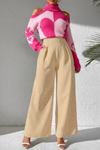 VKXEN Outfit — Wide Leg Pleated Palazzo + Heart Sweater